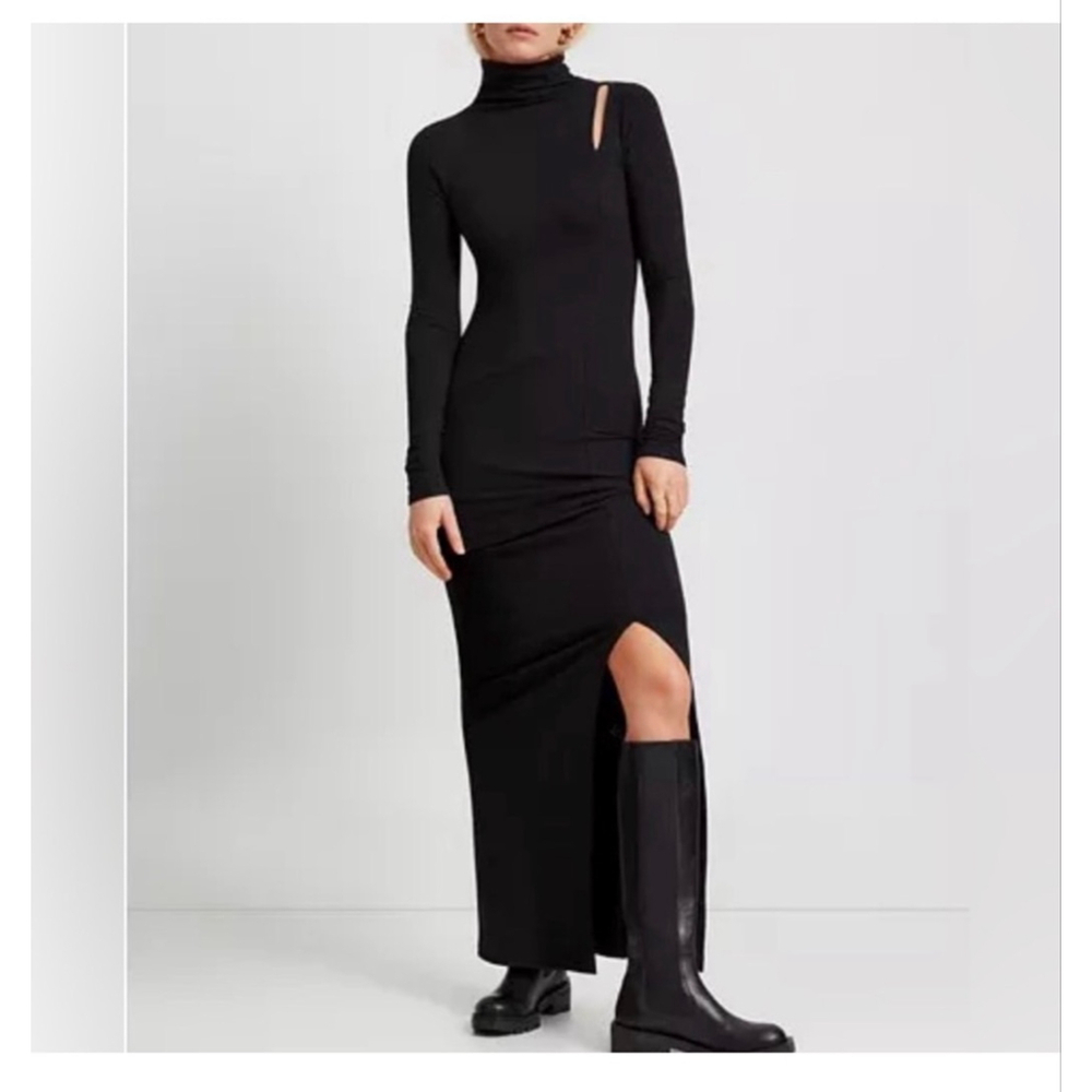 Marcella New York Lorimer Sweatshirt Maxi Dress in Black- Size XS